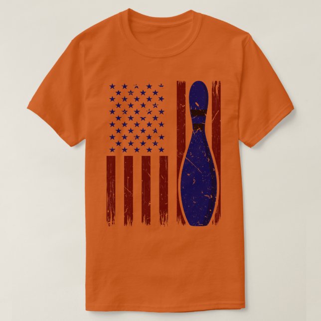 Camiseta American Flag Bowler Jersey 4 De Julho Boliche (Frente do Design)