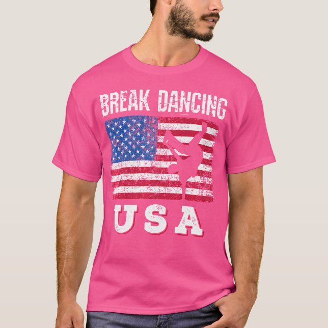 Camiseta American Flag Break Dancing Usa Break Bboy Hip (Frente)
