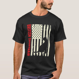 Camiseta American Flag British Shorthair Cat Kitten Cat Cat