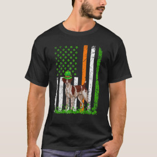 Camiseta American Flag Brittany Spaniel Dog Rua Patri
