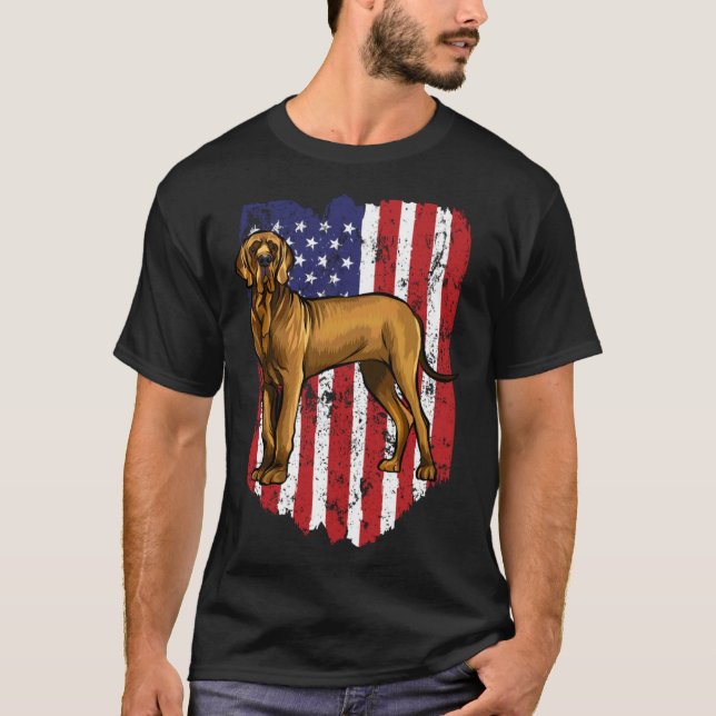Camiseta American Flag Brown Great Dane 4th Of July USA (Frente)