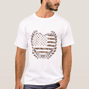 Camiseta American Flag Camouflage Heart
