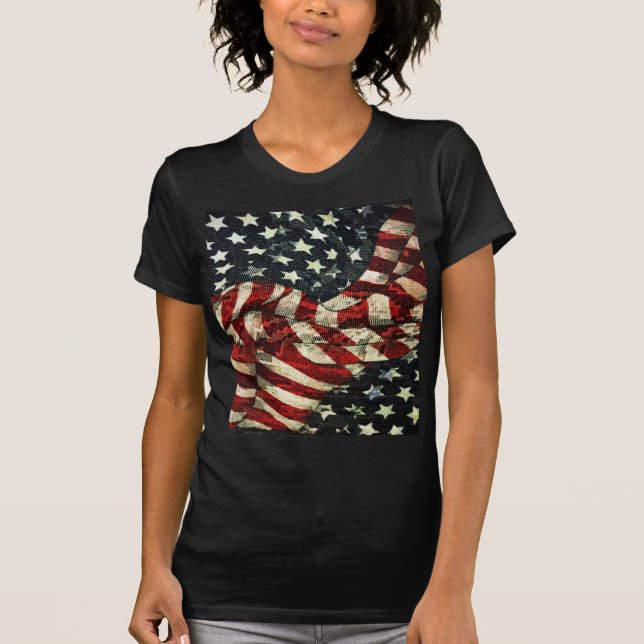 Camiseta American Flag-Camouflage por Shirley Taylor (Frente)