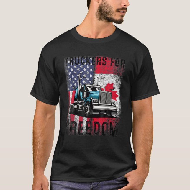 Camiseta American Flag Canada Flag Freedom Transport 2022 T (Frente)