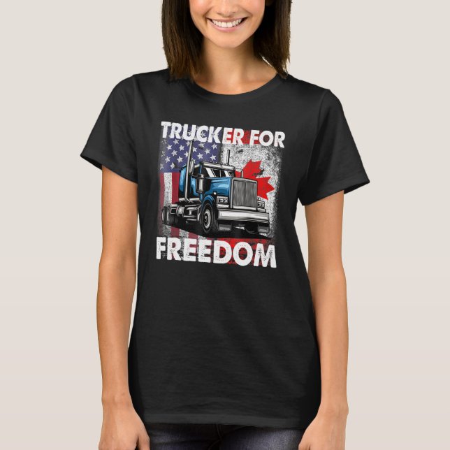 Camiseta American Flag Canada Flag Freedom Transport 2022 T (Frente)