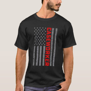 Camiseta American Flag Caseworker US Flag Vintage for Men D