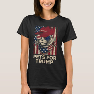 Camiseta American Flag Cat Vive Problem Trump 2024
