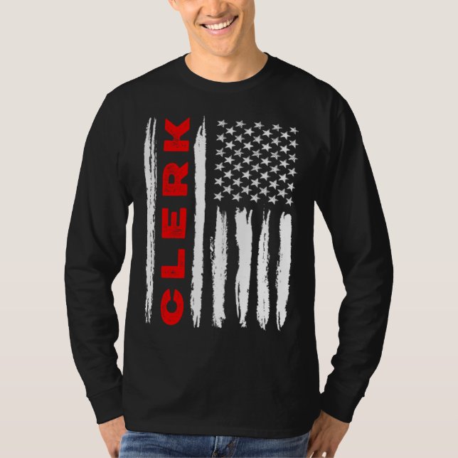 Camiseta American Flag Clerk US USA Flag (Frente)