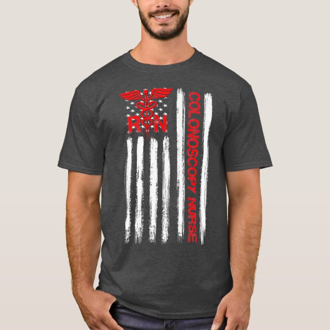 Camiseta American Flag Colonoscopy Nurse GI Premium (Frente)