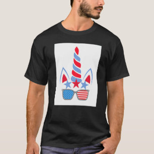 Camiseta American Flag Colors Funny 4 De Julho Unicorn Entr