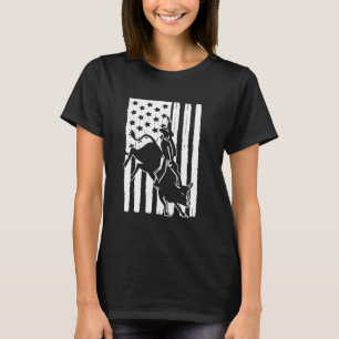 Camiseta American Flag Cowboy Theme Bull Riding Rodeo L