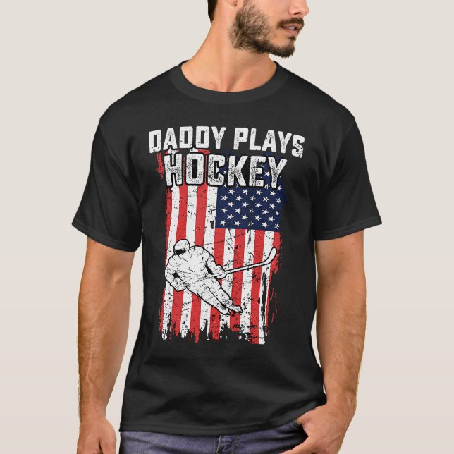 Camiseta American Flag Daddy Hockey USA Patriotic 4th Of Ju (Frente)
