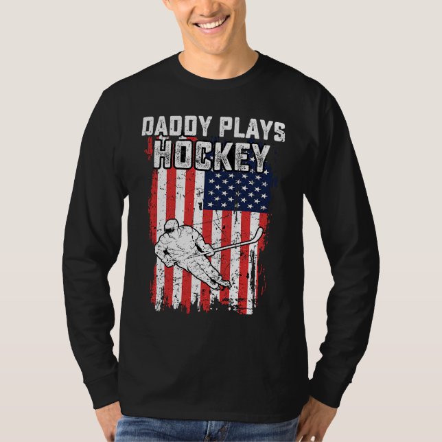Camiseta American Flag Daddy Hockey USA Patriotic 4th Of Ju (Frente)