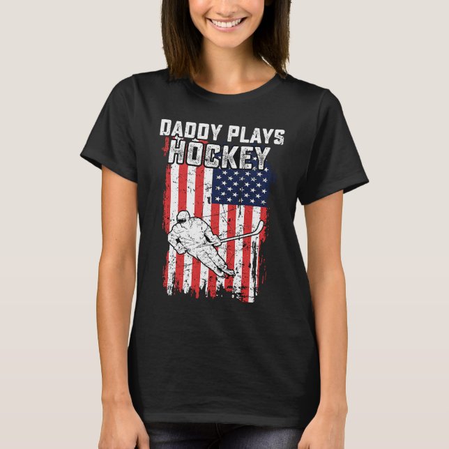 Camiseta American Flag Daddy Hockey USA Patriotic 4th Of Ju (Frente)