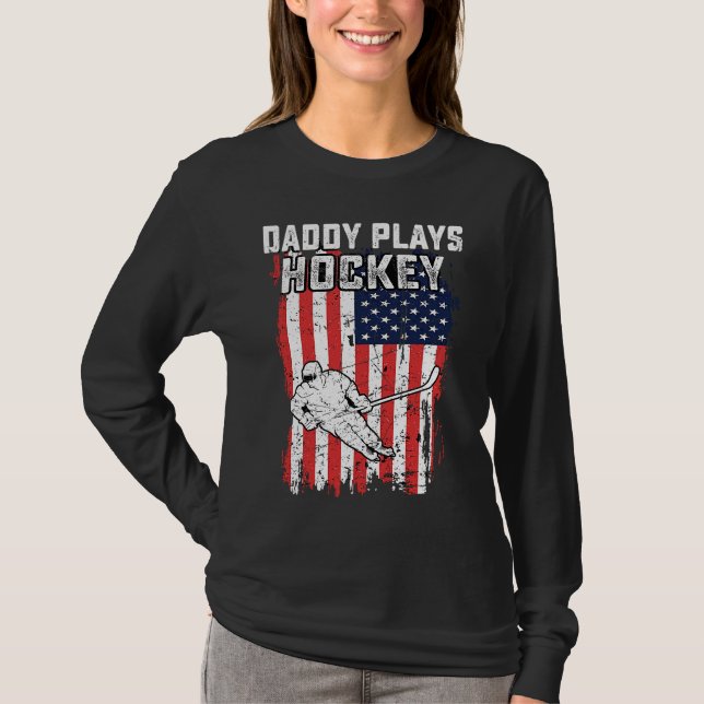 Camiseta American Flag Daddy Hockey USA Patriotic 4th Of Ju (Frente)