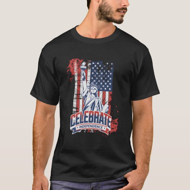 Camiseta American Flag Day Memory History Inspiration (Frente)