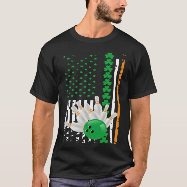 Camiseta American Flag DayIrish American Bowling Flag for U (Frente)