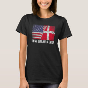 Camiseta American Flag & Denmark Flag Best Grampa Ever Fami