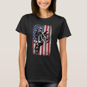 Camiseta American Flag Dirt Bike Rider Motocross Enduro Rid
