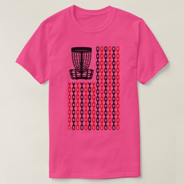 Camiseta American Flag Disk Golf Player Funny USA Basket Ch (Frente do Design)