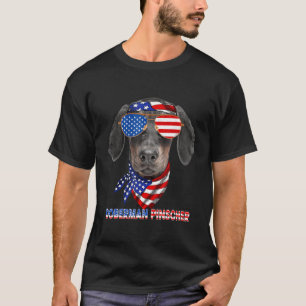 Camiseta American Flag Doberman Pinscher Dog