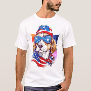 Camiseta American Flag Dog 4 de julho