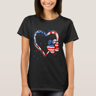 Camiseta American Flag Dog Cat Paw 4 De Julho Independência