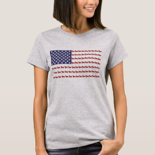 Camiseta American Flag Dog T-Shirt