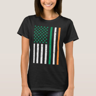 Camiseta American Flag dos EUA Shamrocks Irland Flag Rua Pa