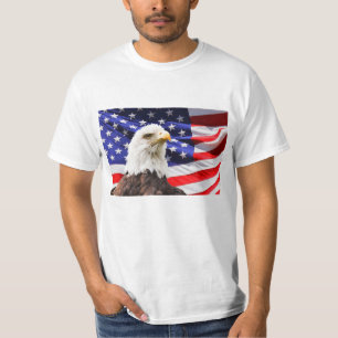 Camiseta American Flag e Eagle T-Shirt