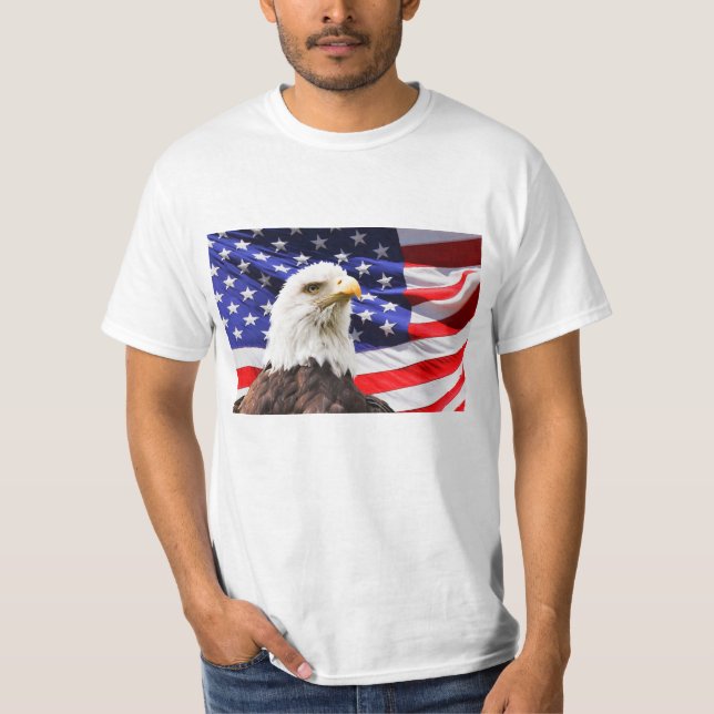 Camiseta American Flag e Eagle T-Shirt (Frente)
