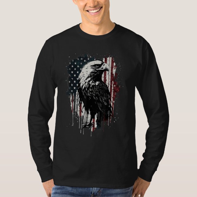 Camiseta American Flag Eagle 4th Of July Independence Day P (Frente)