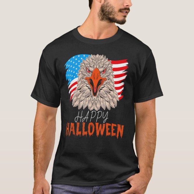 Camiseta American Flag Eagle Halloween (Frente)