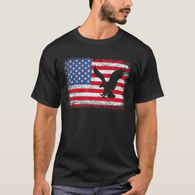 Camiseta American Flag Eagle Tshirt Usa (Frente)