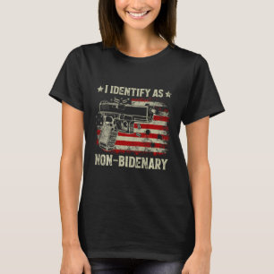 Camiseta American Flag Engraçado Eu Identifico Como Não Idê