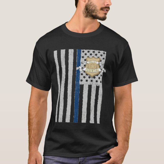 Camiseta American Flag Essential Police Law Enforcement Pat (Frente)