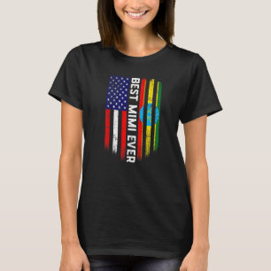 Camiseta American Flag & Etiópia Best Mimi Ever Familiar