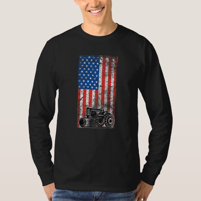 Camiseta American Flag Farm Patriotic Farming Tractors Farm (Frente)