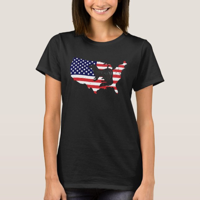 Camiseta American Flag Ferret for Ferret  and Owners (Frente)