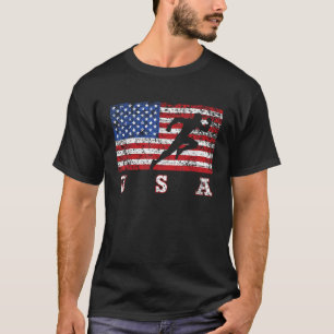 Camiseta American Flag Field USA Gift Track Team