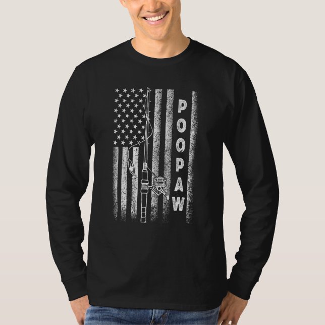 Camiseta American Flag Fishing Poopaw (Frente)