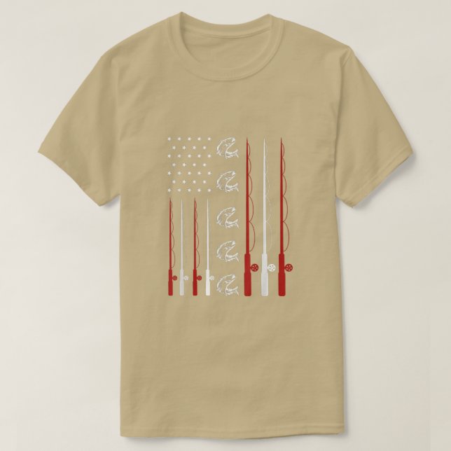 Camiseta American Flag Fishing Usa 4th Of July Men Women Bo (Frente do Design)