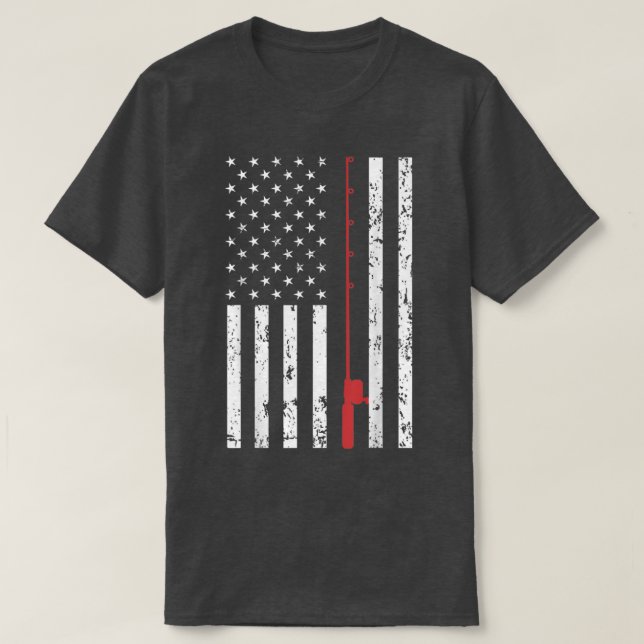 Camiseta American Flag FishingVintage Fishing72  (Frente do Design)