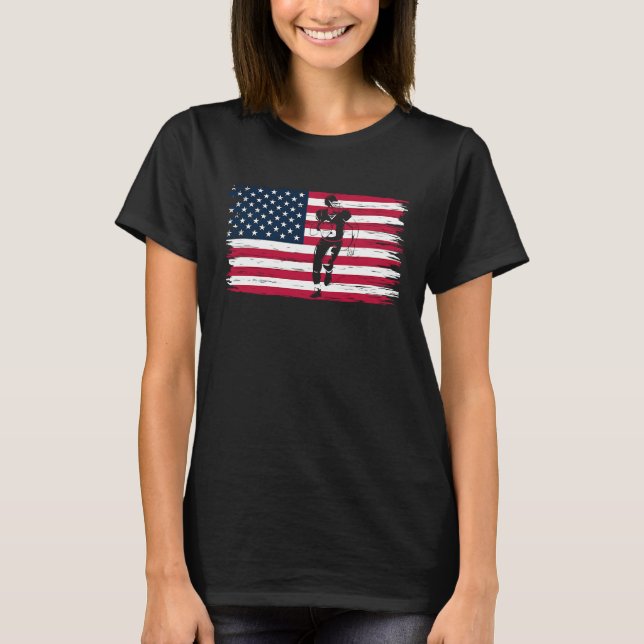 Camiseta American Flag Football Tackle Athlete Quarterback  (Frente)
