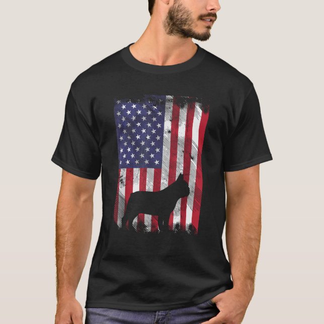 Camiseta American Flag French Bulldog Frenchie Patriotic 4t (Frente)