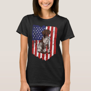 Camiseta American Flag German Pointer Short USA