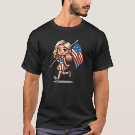 Camiseta American Flag Girl