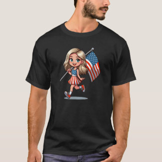 Camiseta American Flag Girl