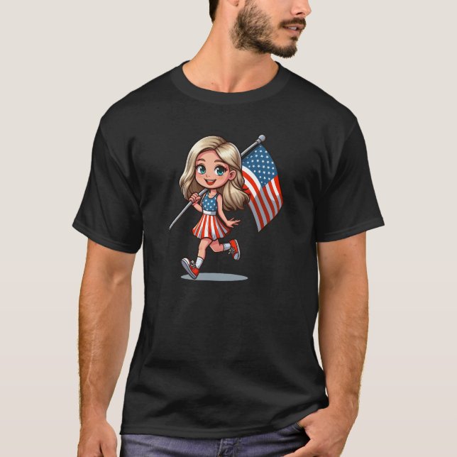Camiseta American Flag Girl (Frente)