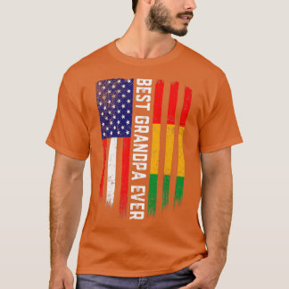 Camiseta American Flag & Guinea Flag Best Grandpa Ever 